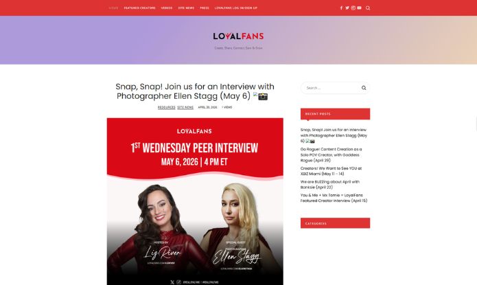 A screenshot of LoyalFans page